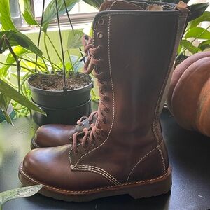 Dr. Martens Rustic Burnt Brown Beatrice Lace Up Boots